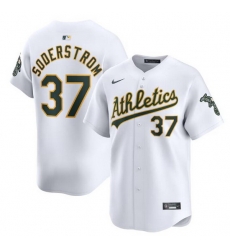 Men Oakland Athletics 37 Tyler Soderstrom White Home Limited Stitched Jersey Men Oakland Athletics 37 Tyler Soderstrom White Home Limited Stitched Jersey