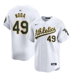 Men Oakland Athletics 49 Ryan Noda White Home Limited Stitched Jersey Men Oakland Athletics 49 Ryan Noda White Home Limited Stitched Jersey