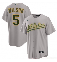 Men Oakland Athletics 5 Jacob Wilson Grey 2024 Away Limited Stitched Jersey Men Oakland Athletics 5 Jacob Wilson Grey 2024 Away Limited Stitched Jersey