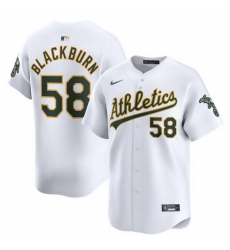 Men Oakland Athletics 58 Paul Blackburn White Home Limited Stitched Jersey Men Oakland Athletics 58 Paul Blackburn White Home Limited Stitched Jersey