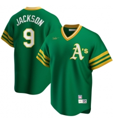 Men Oakland Athletics 9 Reggie Jackson Nike Road Cooperstown Collection Player MLB Jersey Kelly Green Men Oakland Athletics 9 Reggie Jackson Nike Road Cooperstown Collection Player MLB Jersey Kelly Green