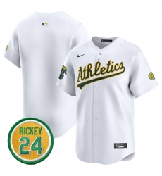 Men Oakland Athletics Blank White 2024 Home Limited With Rickey Henderson Patch Stitched Jersey Men Oakland Athletics Blank White 2024 Home Limited With Rickey Henderson Patch Stitched Jersey