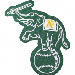 Men Oakland Athletics Elephant On Ball Jersey Sleeve Patch Biaog