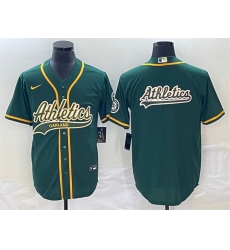 Men Oakland Athletics Green Team Big Logo Cool Base Stitched Baseball Jersey 002 Men Oakland Athletics Green Team Big Logo Cool Base Stitched Baseball Jersey 002
