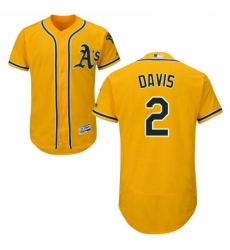 Mens Majestic Oakland Athletics 2 Khris Davis Gold Flexbase Authentic Collection MLB Jersey Mens Majestic Oakland Athletics 2 Khris Davis Gold Flexbase Authentic Collection MLB Jersey