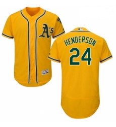 Mens Majestic Oakland Athletics 24 Rickey Henderson Gold Alternate Flex Base Authentic Collection MLB Jersey Mens Majestic Oakland Athletics 24 Rickey Henderson Gold Alternate Flex Base Authentic Collection MLB Jersey