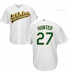 Mens Majestic Oakland Athletics 27 Catfish Hunter Replica White Home Cool Base MLB Jersey Mens Majestic Oakland Athletics 27 Catfish Hunter Replica White Home Cool Base MLB Jersey