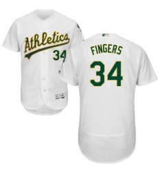 Mens Majestic Oakland Athletics 34 Rollie Fingers White Home Flex Base Authentic Collection MLB Jersey Mens Majestic Oakland Athletics 34 Rollie Fingers White Home Flex Base Authentic Collection MLB Jersey