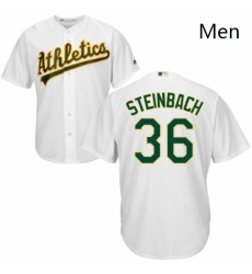 Mens Majestic Oakland Athletics 36 Terry Steinbach Replica White Home Cool Base MLB Jersey Mens Majestic Oakland Athletics 36 Terry Steinbach Replica White Home Cool Base MLB Jersey