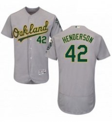 Mens Majestic Oakland Athletics 42 Dave Henderson Grey Road Flex Base Authentic Collection MLB Jersey Mens Majestic Oakland Athletics 42 Dave Henderson Grey Road Flex Base Authentic Collection MLB Jersey