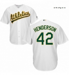 Mens Majestic Oakland Athletics 42 Dave Henderson Replica White Home Cool Base MLB Jersey Mens Majestic Oakland Athletics 42 Dave Henderson Replica White Home Cool Base MLB Jersey