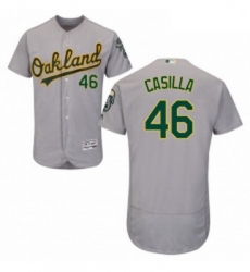 Mens Majestic Oakland Athletics 46 Santiago Casilla Grey Flexbase Authentic Collection MLB Jersey Mens Majestic Oakland Athletics 46 Santiago Casilla Grey Flexbase Authentic Collection MLB Jersey