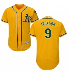 Mens Majestic Oakland Athletics 9 Reggie Jackson Gold Alternate Flex Base Authentic Collection MLB Jersey Mens Majestic Oakland Athletics 9 Reggie Jackson Gold Alternate Flex Base Authentic Collection MLB Jersey
