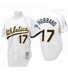 Mens Mitchell and Ness Oakland Athletics 17 Glenn Hubbard Replica White Throwback MLB Jersey Mens Mitchell and Ness Oakland Athletics 17 Glenn Hubbard Replica White Throwback MLB Jersey