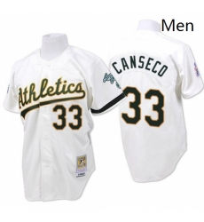 Mens Mitchell and Ness Oakland Athletics 33 Jose Canseco Replica White Throwback MLB Jersey Mens Mitchell and Ness Oakland Athletics 33 Jose Canseco Replica White Throwback MLB Jersey