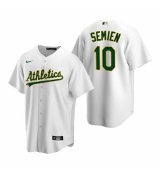 Mens Nike Oakland Athletics 10 Marcus Semien White Home Stitched Baseball Jerse Mens Nike Oakland Athletics 10 Marcus Semien White Home Stitched Baseball Jerse