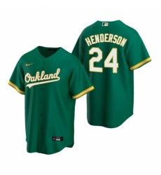 Mens Nike Oakland Athletics 24 Rickey Henderson Green Alternate Stitched Baseball Jerse Mens Nike Oakland Athletics 24 Rickey Henderson Green Alternate Stitched Baseball Jerse