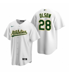 Mens Nike Oakland Athletics 28 Matt Olson White Home Stitched Baseball Jersey Mens Nike Oakland Athletics 28 Matt Olson White Home Stitched Baseball Jersey