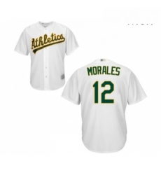 Mens Oakland Athletics 12 Kendrys Morales Replica White Home Cool Base Baseball Jersey Mens Oakland Athletics 12 Kendrys Morales Replica White Home Cool Base Baseball Jersey