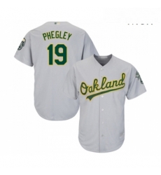 Mens Oakland Athletics 19 Josh Phegley Replica Grey Road Cool Base Baseball Jersey Mens Oakland Athletics 19 Josh Phegley Replica Grey Road Cool Base Baseball Jersey
