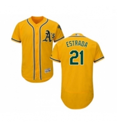 Mens Oakland Athletics 21 Marco Estrada Gold Alternate Flex Base Authentic Collection Baseball Jersey Mens Oakland Athletics 21 Marco Estrada Gold Alternate Flex Base Authentic Collection Baseball Jersey