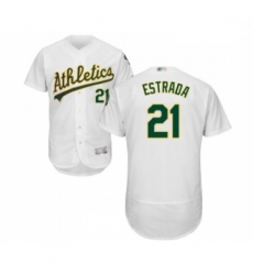 Mens Oakland Athletics 21 Marco Estrada White Home Flex Base Authentic Collection Baseball Jersey Mens Oakland Athletics 21 Marco Estrada White Home Flex Base Authentic Collection Baseball Jersey
