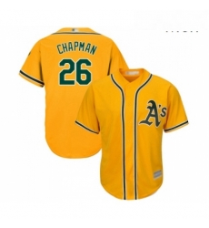 Mens Oakland Athletics 26 Matt Chapman Replica Gold Alternate 2 Cool Base Baseball Jersey Mens Oakland Athletics 26 Matt Chapman Replica Gold Alternate 2 Cool Base Baseball Jersey