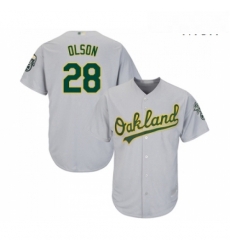 Mens Oakland Athletics 28 Matt Olson Replica Grey Road Cool Base Baseball Jersey Mens Oakland Athletics 28 Matt Olson Replica Grey Road Cool Base Baseball Jersey