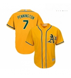 Mens Oakland Athletics 7 Cliff Pennington Replica Gold Alternate 2 Cool Base Baseball Jersey Mens Oakland Athletics 7 Cliff Pennington Replica Gold Alternate 2 Cool Base Baseball Jersey