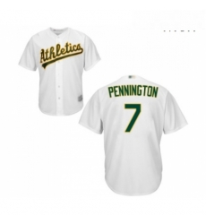 Mens Oakland Athletics 7 Cliff Pennington Replica White Home Cool Base Baseball Jersey Mens Oakland Athletics 7 Cliff Pennington Replica White Home Cool Base Baseball Jersey