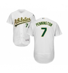 Mens Oakland Athletics 7 Cliff Pennington White Home Flex Base Authentic Collection Baseball Jersey Mens Oakland Athletics 7 Cliff Pennington White Home Flex Base Authentic Collection Baseball Jersey