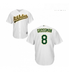 Mens Oakland Athletics 8 Robbie Grossman Replica White Home Cool Base Baseball Jerseyy Mens Oakland Athletics 8 Robbie Grossman Replica White Home Cool Base Baseball Jerseyy