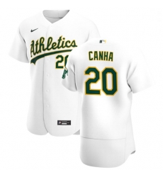 Oakland Athletics 20 Mark Canha Men Nike White Home 2020 Authentic Player MLB Jersey Oakland Athletics 20 Mark Canha Men Nike White Home 2020 Authentic Player MLB Jersey