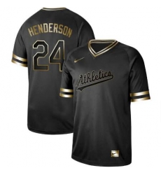 Oakland Athletics 24 Ricky Henderson Oakland Athletics Black Golden Jersey Oakland Athletics 24 Ricky Henderson Oakland Athletics Black Golden Jersey