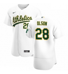 Oakland Athletics 28 Matt Olson Men Nike White Home 2020 Authentic Player MLB Jersey Oakland Athletics 28 Matt Olson Men Nike White Home 2020 Authentic Player MLB Jersey