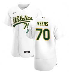 Oakland Athletics 70 Jordan Weems Men Nike White Home 2020 Authentic Player MLB Jersey Oakland Athletics 70 Jordan Weems Men Nike White Home 2020 Authentic Player MLB Jersey