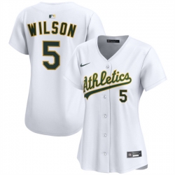 Women Oakland Athletics 5 Jacob Wilson White Home Limited Stitched Jersey