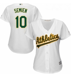 Womens Majestic Oakland Athletics 10 Marcus Semien Replica White Home Cool Base MLB Jersey Womens Majestic Oakland Athletics 10 Marcus Semien Replica White Home Cool Base MLB Jersey