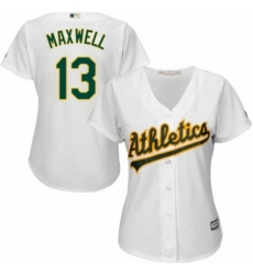 Womens Majestic Oakland Athletics 13 Bruce Maxwell Replica White Home Cool Base MLB Jersey Womens Majestic Oakland Athletics 13 Bruce Maxwell Replica White Home Cool Base MLB Jersey