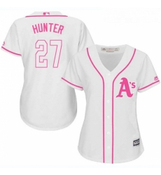 Womens Majestic Oakland Athletics 27 Catfish Hunter Authentic White Fashion Cool Base MLB Jersey Womens Majestic Oakland Athletics 27 Catfish Hunter Authentic White Fashion Cool Base MLB Jersey