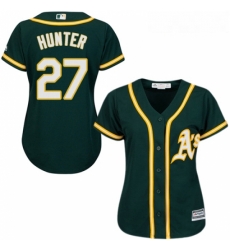 Womens Majestic Oakland Athletics 27 Catfish Hunter Replica Green Alternate 1 Cool Base MLB Jersey Womens Majestic Oakland Athletics 27 Catfish Hunter Replica Green Alternate 1 Cool Base MLB Jersey