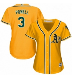 Womens Majestic Oakland Athletics 3 Boog Powell Replica Gold Alternate 2 Cool Base MLB Jersey Womens Majestic Oakland Athletics 3 Boog Powell Replica Gold Alternate 2 Cool Base MLB Jersey