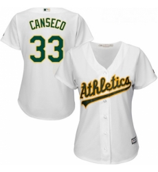 Womens Majestic Oakland Athletics 33 Jose Canseco Replica White Home Cool Base MLB Jersey Womens Majestic Oakland Athletics 33 Jose Canseco Replica White Home Cool Base MLB Jersey