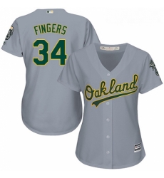 Womens Majestic Oakland Athletics 34 Rollie Fingers Replica Grey Road Cool Base MLB Jersey Womens Majestic Oakland Athletics 34 Rollie Fingers Replica Grey Road Cool Base MLB Jersey