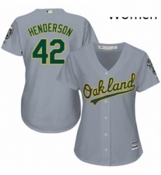 Womens Majestic Oakland Athletics 42 Dave Henderson Replica Grey Road Cool Base MLB Jersey Womens Majestic Oakland Athletics 42 Dave Henderson Replica Grey Road Cool Base MLB Jersey
