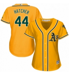 Womens Majestic Oakland Athletics 44 Chris Hatcher Authentic Gold Alternate 2 Cool Base MLB Jersey Womens Majestic Oakland Athletics 44 Chris Hatcher Authentic Gold Alternate 2 Cool Base MLB Jersey