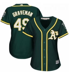 Womens Majestic Oakland Athletics 49 Kendall Graveman Replica Green Alternate 1 Cool Base MLB Jersey Womens Majestic Oakland Athletics 49 Kendall Graveman Replica Green Alternate 1 Cool Base MLB Jersey