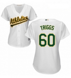 Womens Majestic Oakland Athletics 60 Andrew Triggs Authentic White Home Cool Base MLB Jersey Womens Majestic Oakland Athletics 60 Andrew Triggs Authentic White Home Cool Base MLB Jersey