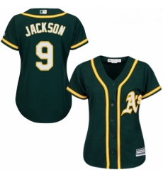 Womens Majestic Oakland Athletics 9 Reggie Jackson Authentic Green Alternate 1 Cool Base MLB Jersey Womens Majestic Oakland Athletics 9 Reggie Jackson Authentic Green Alternate 1 Cool Base MLB Jersey