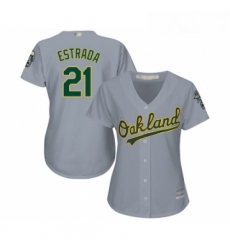 Womens Oakland Athletics 21 Marco Estrada Replica Grey Road Cool Base Baseball Jersey Womens Oakland Athletics 21 Marco Estrada Replica Grey Road Cool Base Baseball Jersey